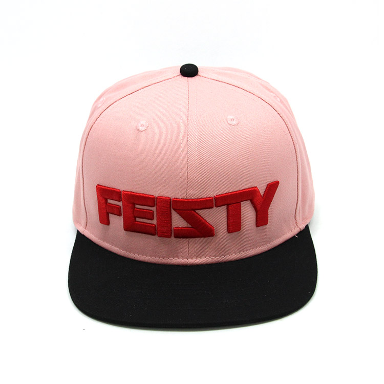 Custom Pink 3DEmbroidered Letter Snapback Hats