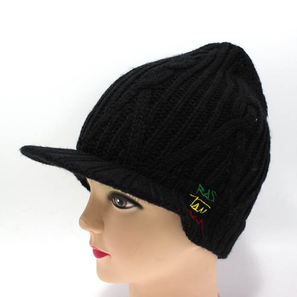Knitted hat with brim custom, Hat factory