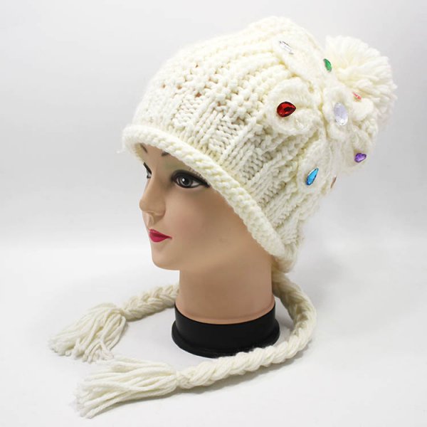 Custom 100% Cotton White Knitted Hats